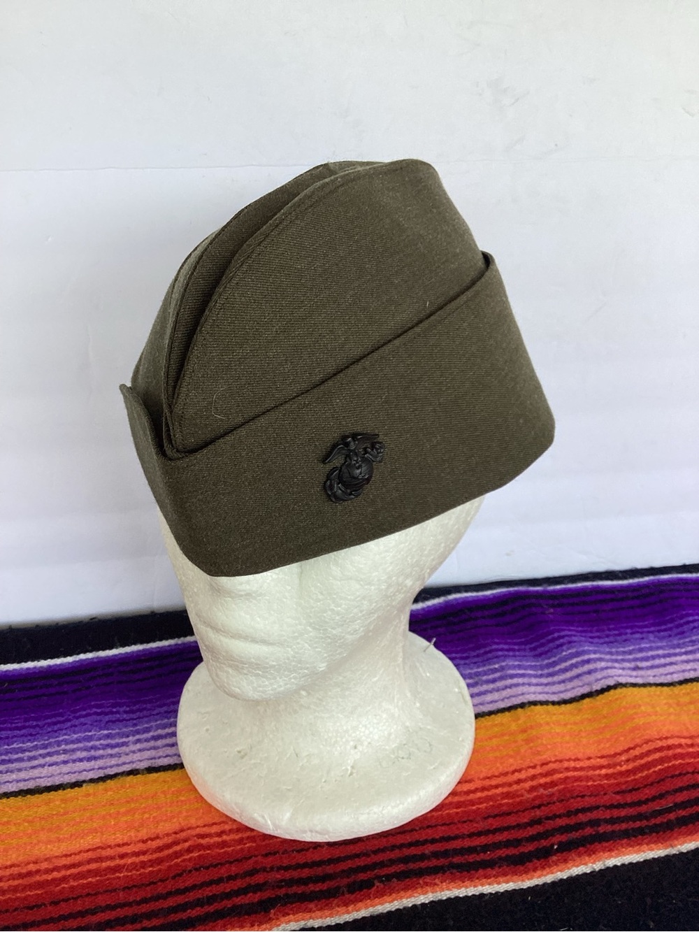 Vintage Bernard Hat Co USMC Garrison Cap wool blend size 7 1/2
